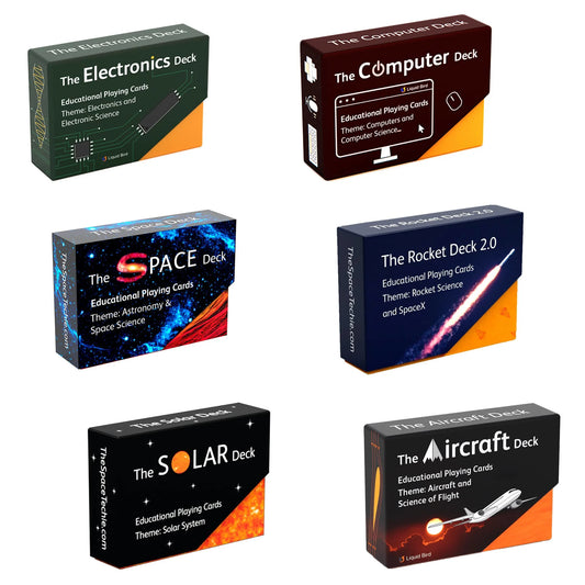 6 decks: Rocket, Solar, Space, Aircraft, Electronics and Computer decks